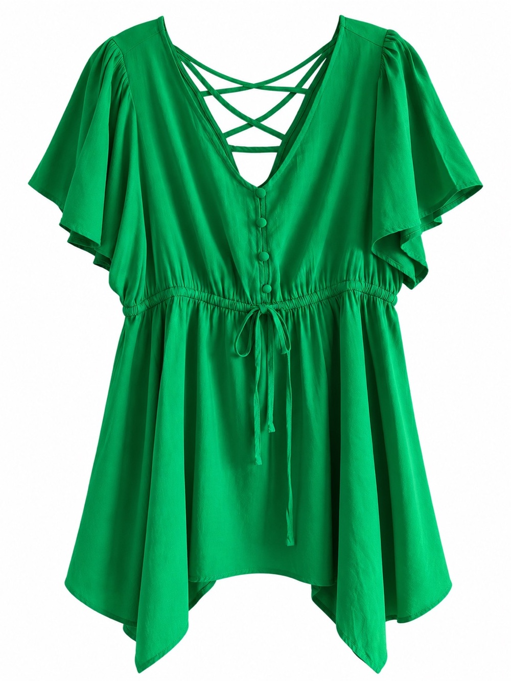 Torrid Green Criss Cross Back Blouse Size 00